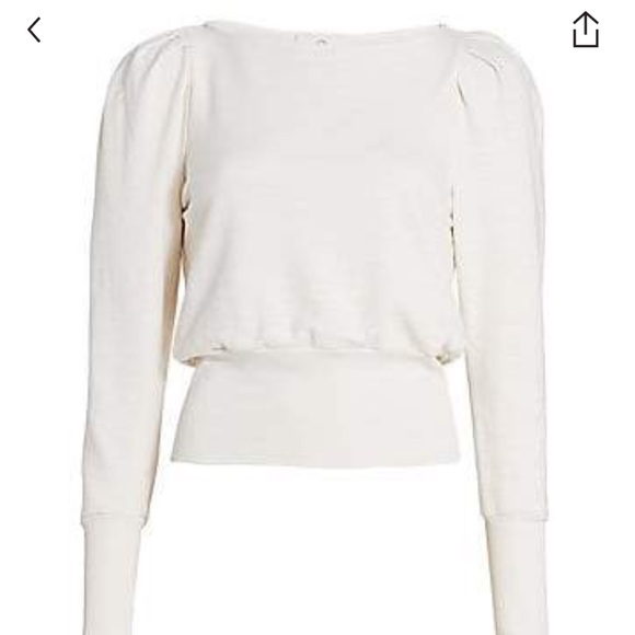 Ag Adriano Goldschmied Tops - AG Adriano Goldschmied Walker Puff Sleeve Ivory sweatshirt. Pre-owned Size L